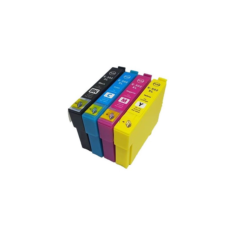 4 Cartouches compatibles avec Epson 502XL - 1 Noir + 1 Cyan + 1