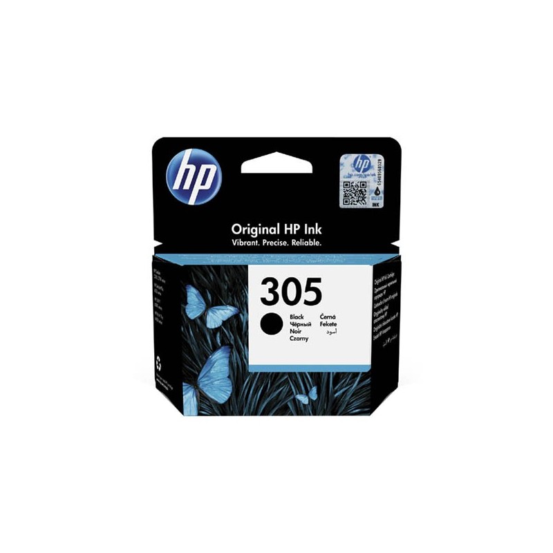 Cartouche D'encre HP 305 Noir Authentique pour Imprimante HP